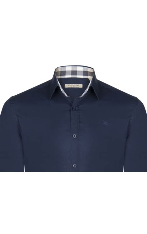 chemise burberry bleu marine|burberry signatures for men.